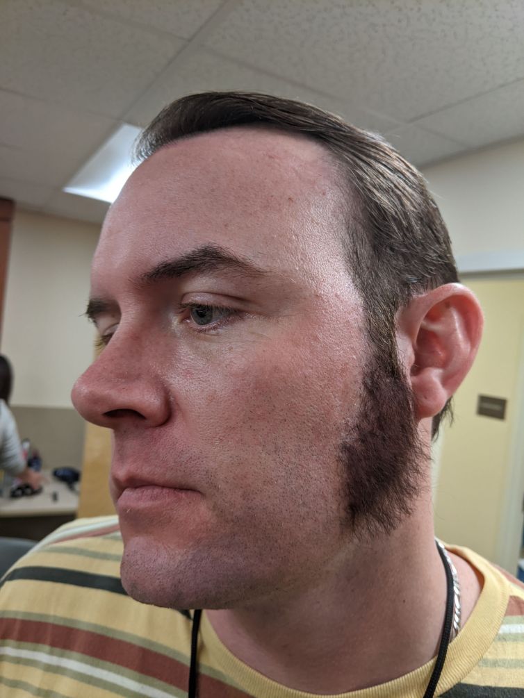 Added lace sideburns