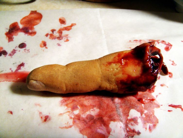 Bloody severed gelatin finger