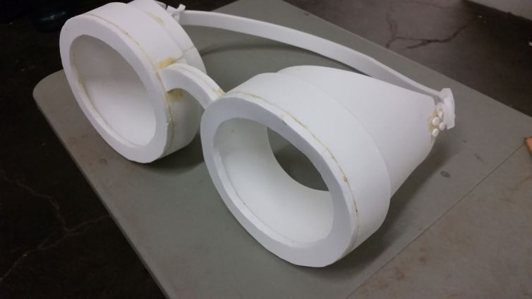 Giant goggles foam fabrication