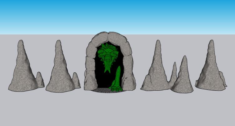 Visualization of dragon cave and stalagmites