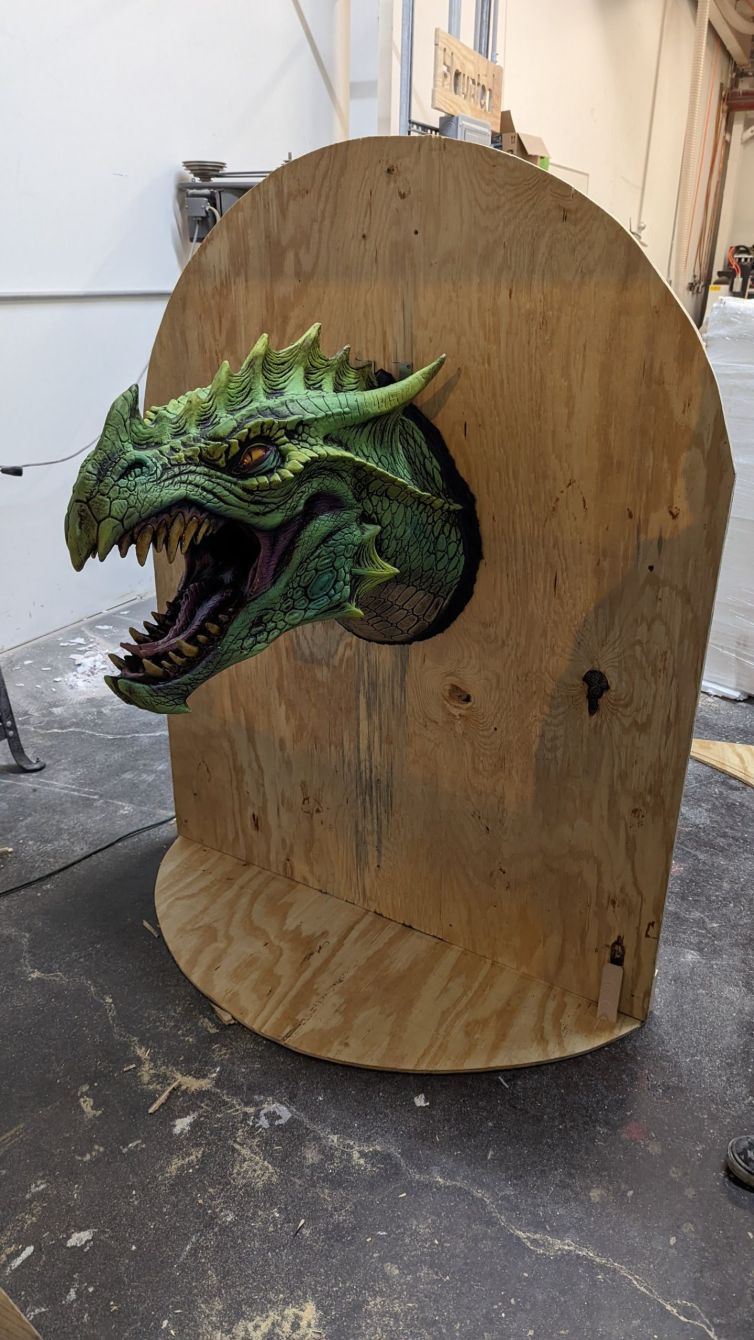 Dragon head and backing