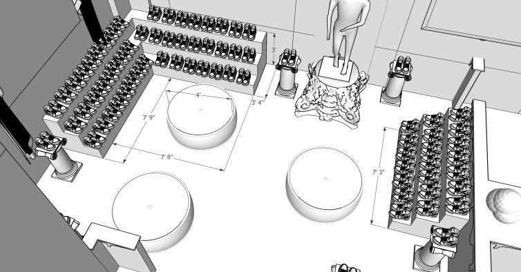 Shoe area, statues, and dimensions for Blackcraft