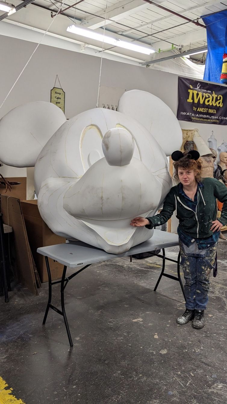 Giant Mickey Mouse head foam fabrication