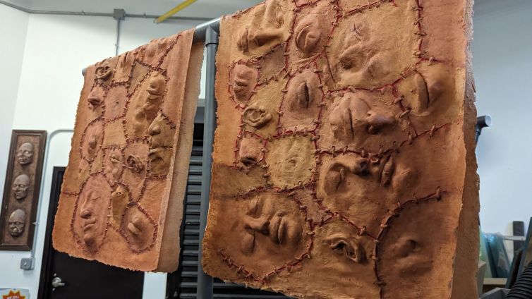 Painted human skin sheets