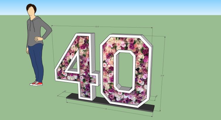 Giant 40 signage 3D design