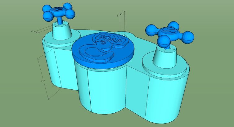 Design and model of soap dish and faucets