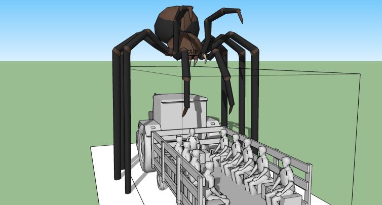 Giant animatronic spider 3D model design for hayride