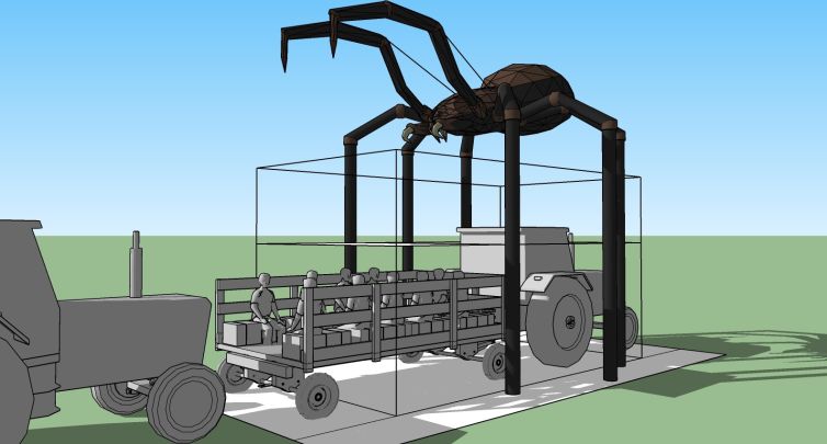 Animatronic spider design for hayride