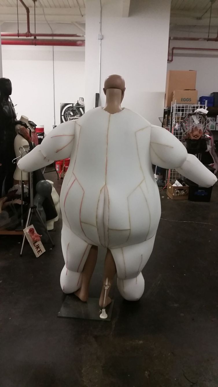 Oversized female suit foam fabrication - rear