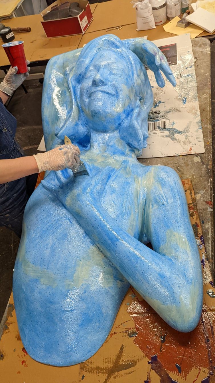 Hard-coating the dancer statue