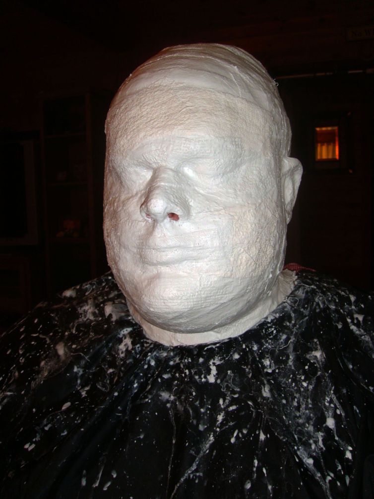 Full head lifecast plaster shell