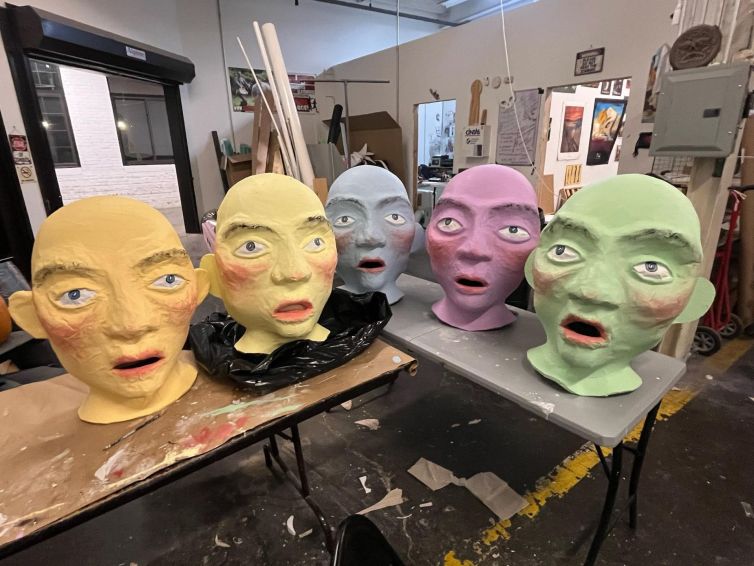 The Stranger Club NYC Dance Performer Oversized Papier-Mâché Heads Finalized