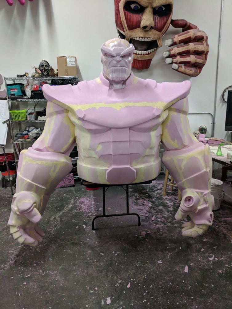 Foam fabrication test fitting of head, torso, and arms