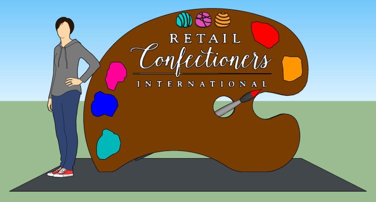 Retail Confectioners International art palette logo 3d design