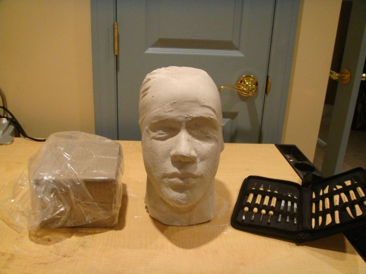 Prepping to sculpt onto lifecast