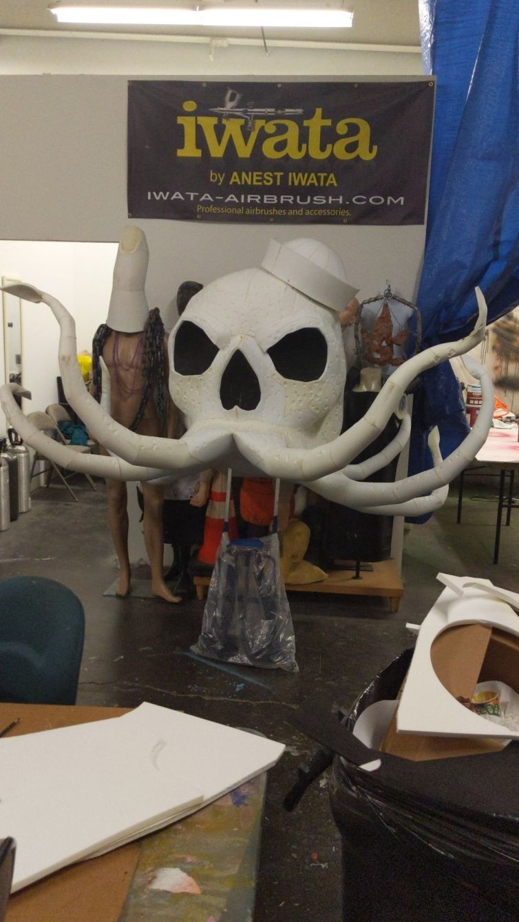 Octo-Skull foam fabrication with sailor hat