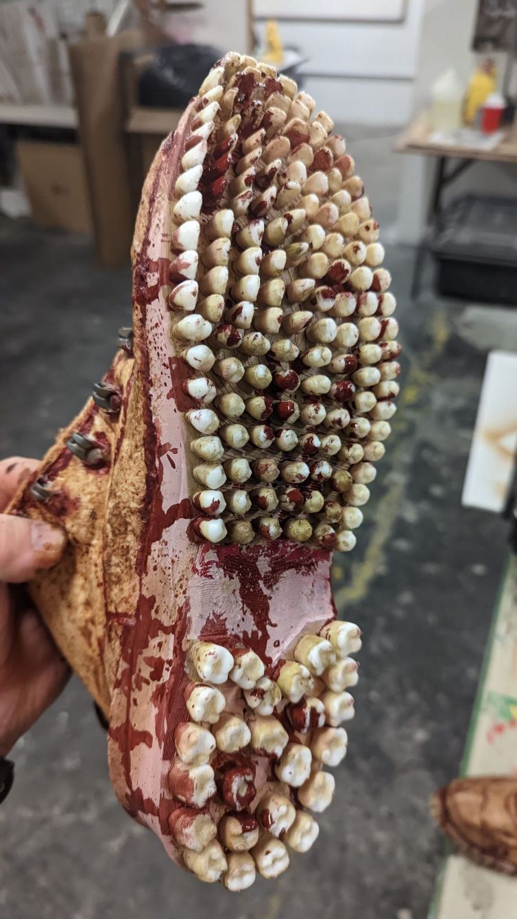 Painted and bloodied teeth soles