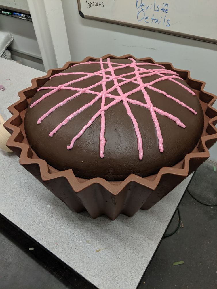 Giant frosted cupcake prop