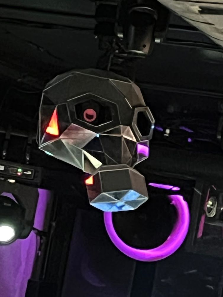 Bunker Club custom gas mask disco ball