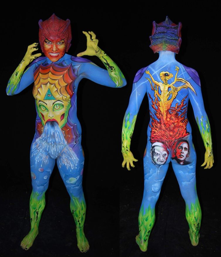 Nick Wolfe Australia bodypainting class demo