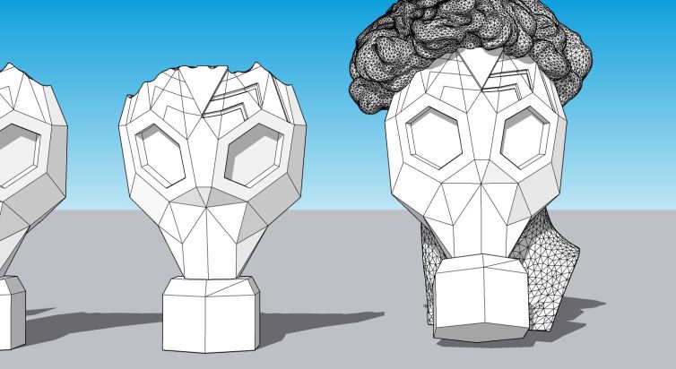 3D gas mask design for statue of Michelangelo's David