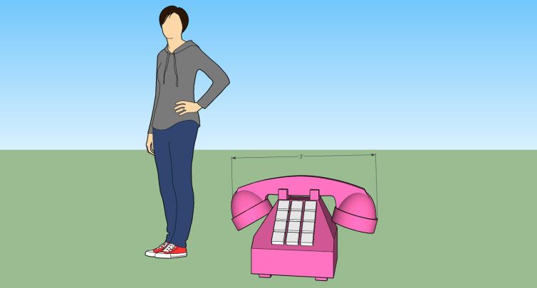 Mockup of Giant Pink Phone Prop for Sports Phone Solutions