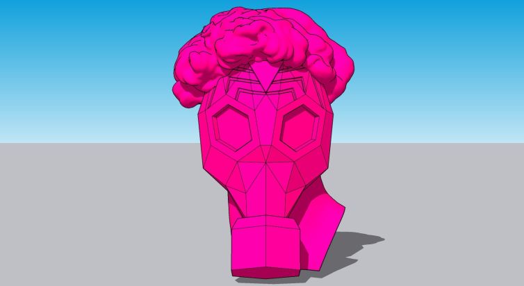 3D gas mask design for statue of Michelangelo's David