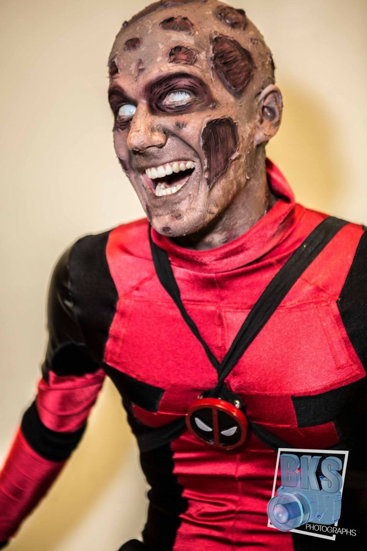 Comic style Deadpool makeup at Hartford Comic Con