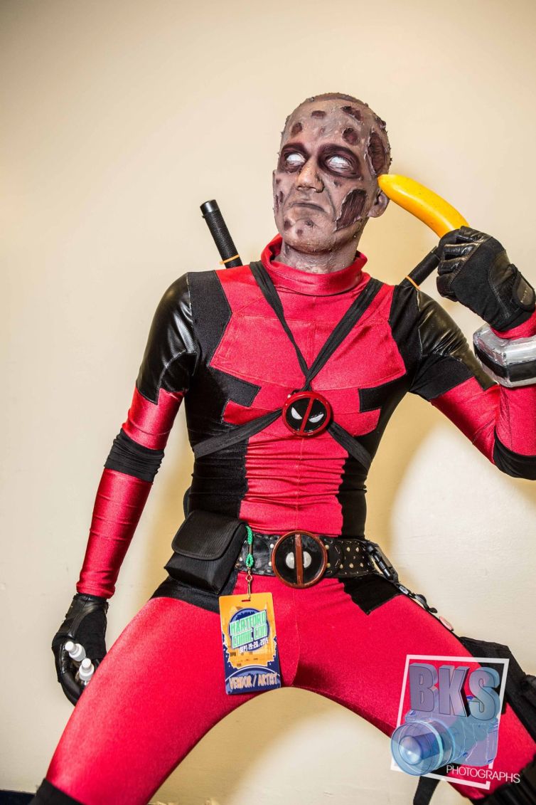 Hartford Comic Con Comic Style Deadpool Makeup with Banana