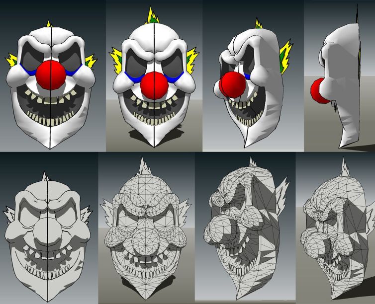 Giant clown head 3D designs