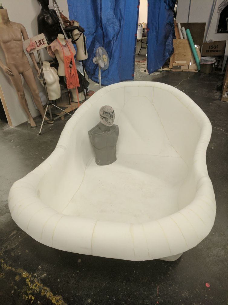 Foam fabricated bathtub