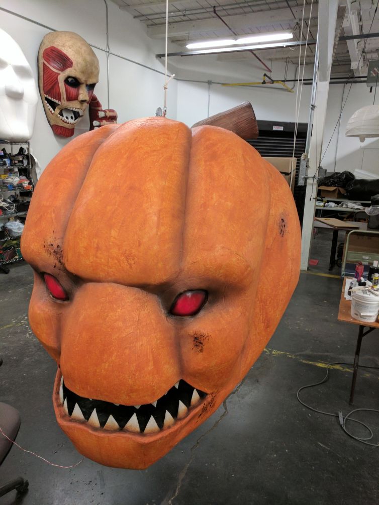 Giant pumpkin head