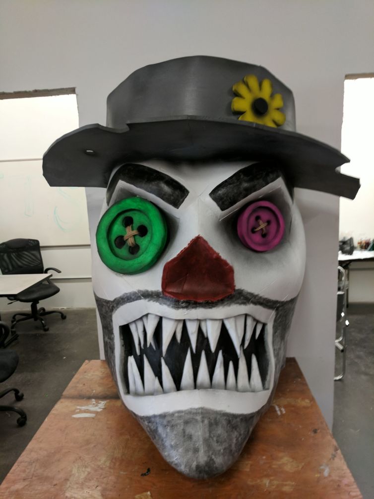 Customized giant hobo clown for Six Flags New England