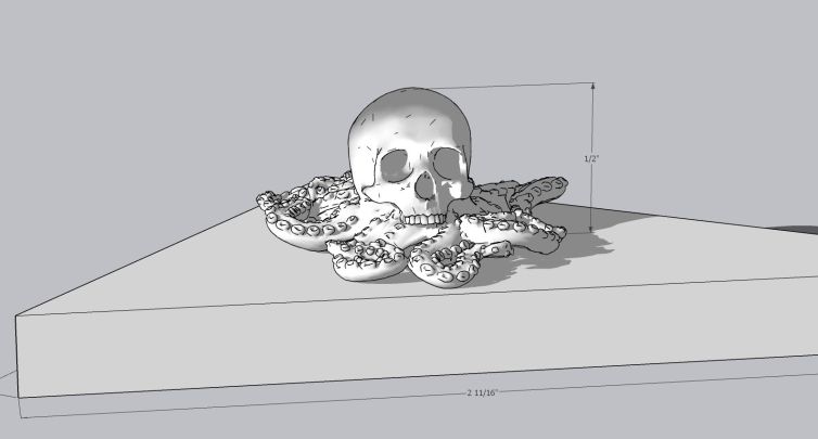 Octo-skull 3D design for custom engagement ring box