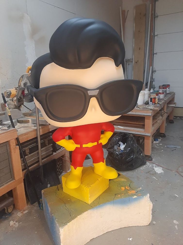 Hard-coated and base painted Captain TerrifiCon Funko Pop style photo-op statue